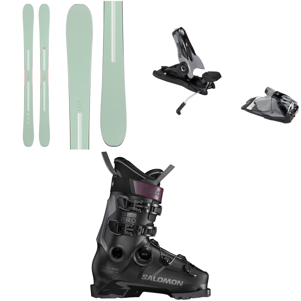 Season Kin Skis + Look SPX 12 GW Pro Ski Bindings + Salomon S/Pro Supra BOA 100 Ski Boots 2026