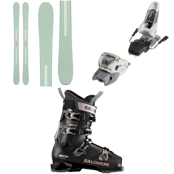 Season Kin Skis + Marker Squire 11 Ski Bindings + Salomon S/Pro Alpha 90 W GW Ski Boots - Women's 2026
