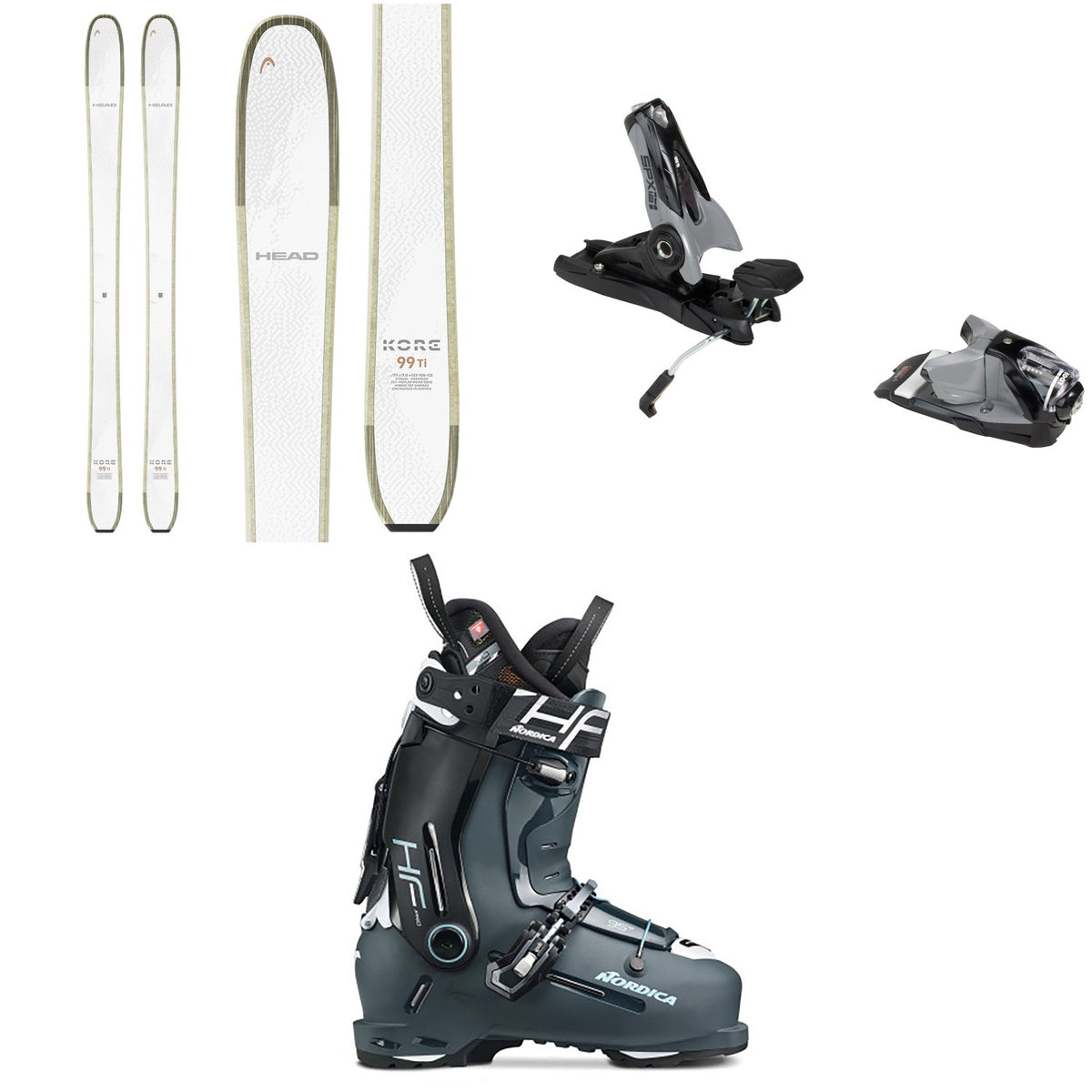 Head Kore 93 Ti W Skis + Look SPX 12 GW Pro Ski Bindings + Nordica HF Pro 95 W GW Ski Boots - Women's