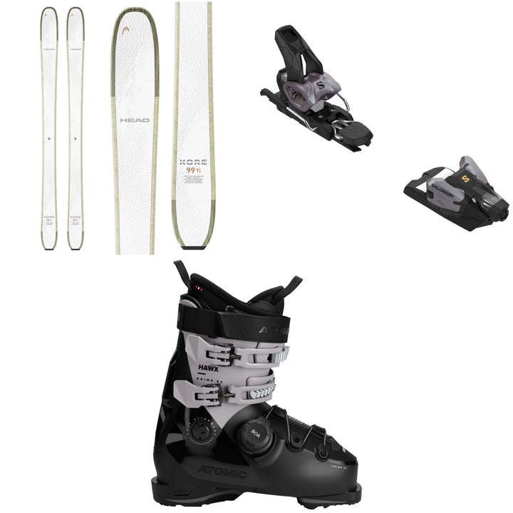 Head Kore 93 Ti W Skis + Salomon Strive 12 GW Ski Bindings + Atomic Hawx Prime 95 BOA W Ski Boots - Women's 2026