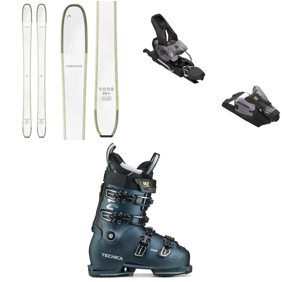 Head Kore 93 Ti W Skis + Salomon Strive 12 GW Ski Bindings + Tecnica Mach1 MV 105 W Ski Boots - Women's 2026