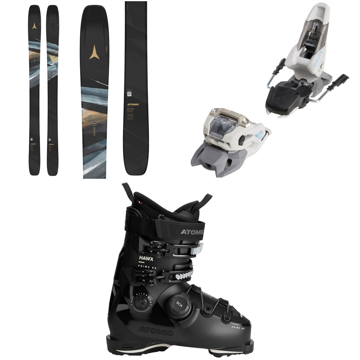 Atomic Maven 94 CTI Skis + Marker Squire 11 Ski Bindings + Atomic Hawx Prime 85 BOA W Ski Boots - Women's 2026