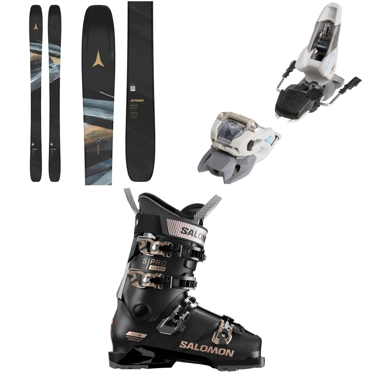 Atomic Maven 94 CTI Skis + Marker Squire 11 Ski Bindings + Salomon S/Pro Alpha 90 W GW Ski Boots - Women's 2026
