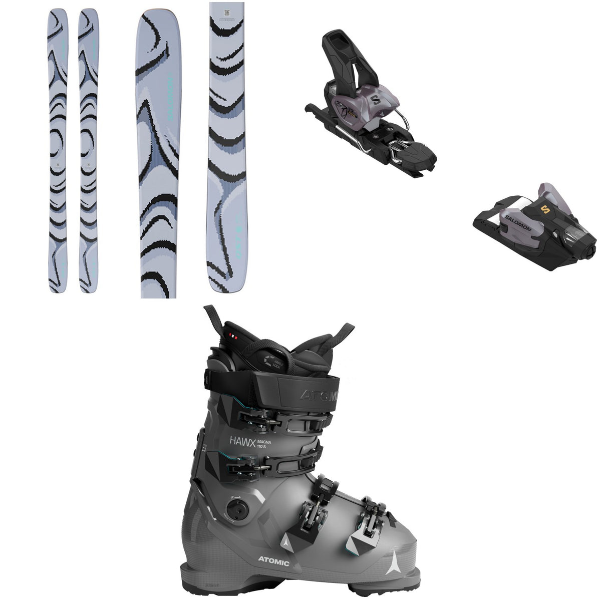Salomon QST 100 Skis 2027 + Salomon Strive 12 GW Ski Bindings + Atomic Hawx Magna 110 S GW Ski Boots