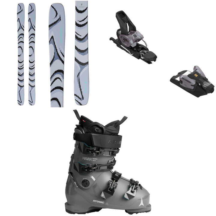 Salomon QST 100 Skis 2027 + Salomon Strive 12 GW Ski Bindings + Atomic Hawx Magna 110 S GW Ski Boots