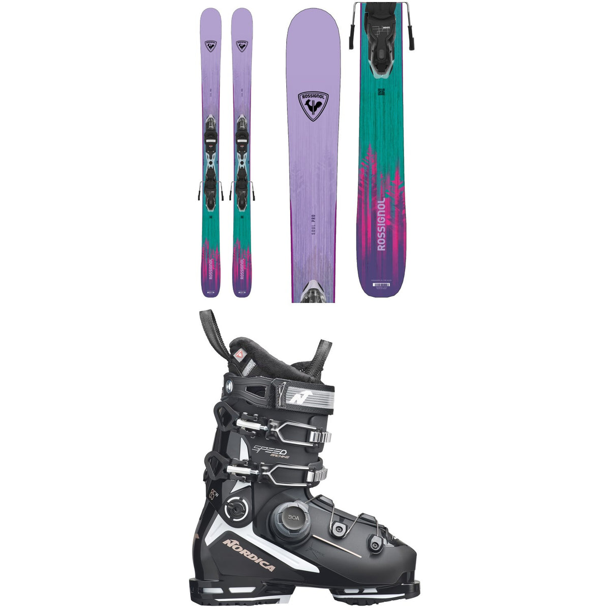 Rossignol Soul W Pro Skis + Xpress W 10 GW Bindings + Nordica Speedmachine 3 85 BOA Ski Boots - Women's 2027