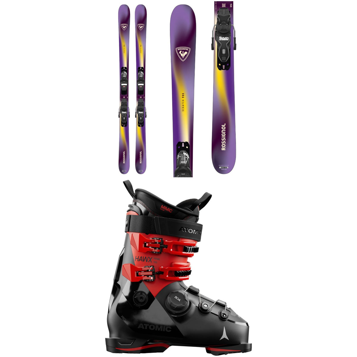 Rossignol Scratch Pro Skis + Xpress 10 GW Bindings + Atomic Hawx Prime 100 BOA Ski Boots 2027