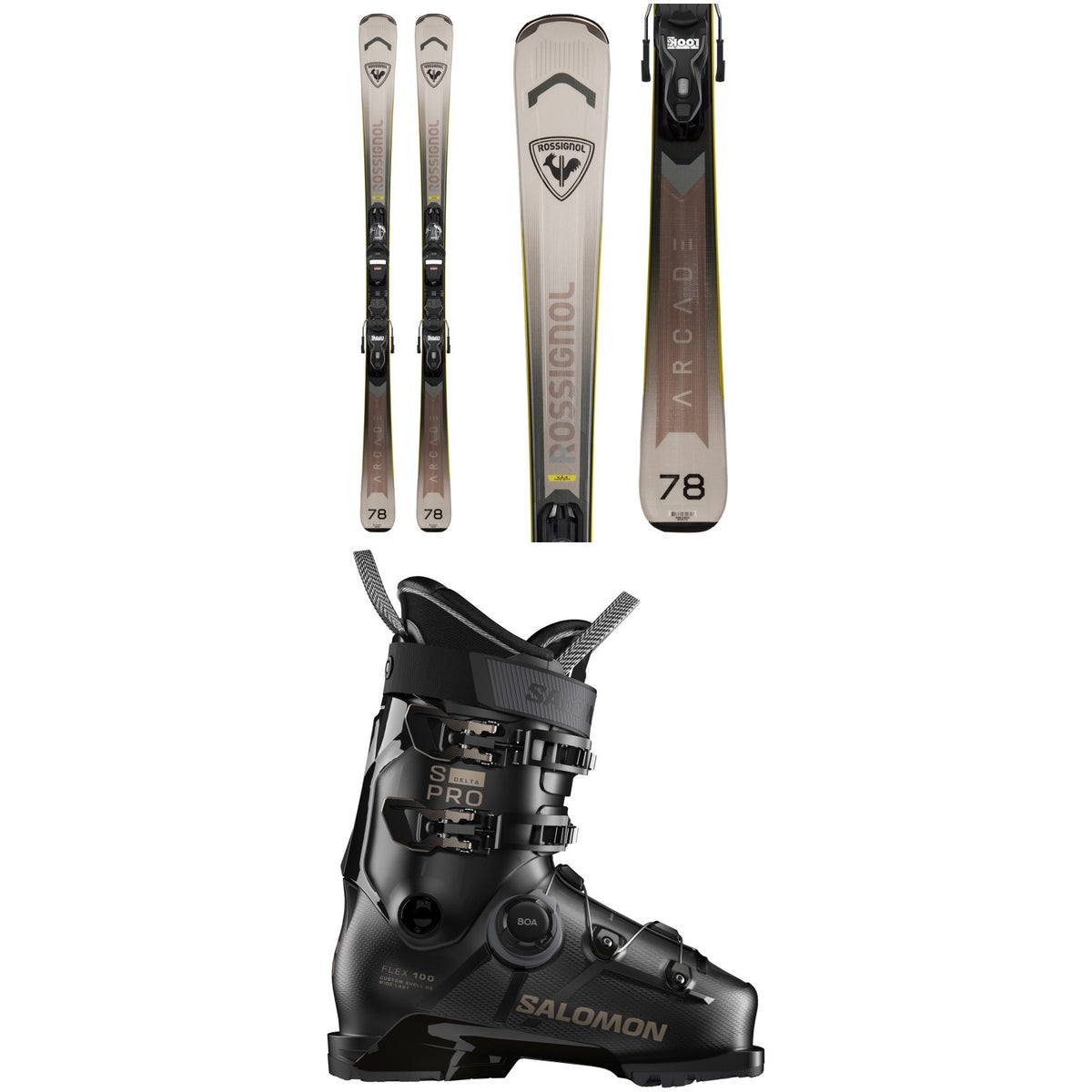 Rossignol Arcade 78 Skis + Xpress 10 GW Bindings + Salomon S/Pro Delta BOA 100 Ski Boots 2027