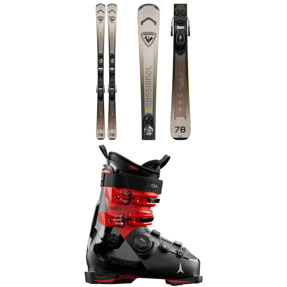 Rossignol Arcade 78 Skis + Xpress 10 GW Bindings + Atomic Hawx Prime 100 BOA Ski Boots 2027