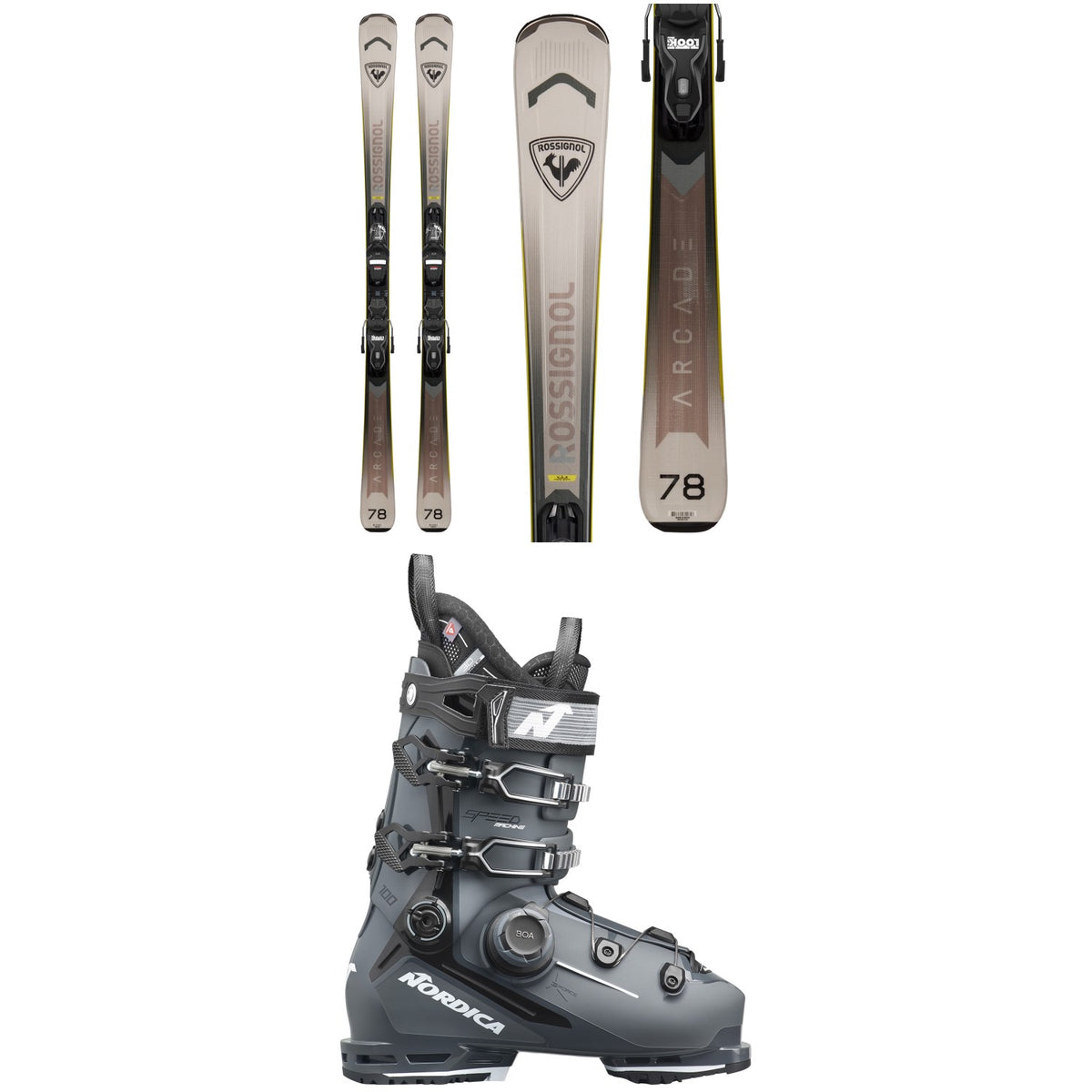 Rossignol Arcade 78 Skis + Xpress 10 GW Bindings + Nordica Speedmachine 3 100 BOA Ski Boots 2027