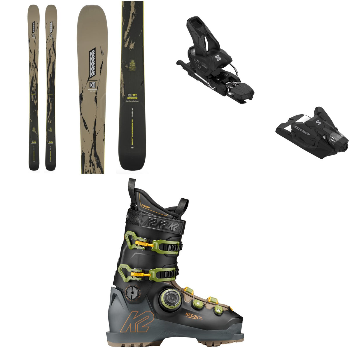 K2 Mindbender 96 Skis + Salomon Strive 12 GW Ski Bindings + K2 Recon 100 BOA Ski Boots 2027