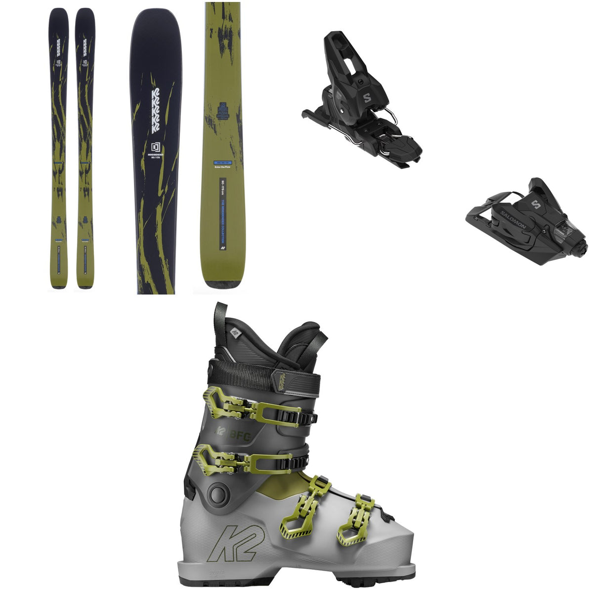K2 Mindbender 90 Skis + Salomon Strive 10 GW Ski Bindings + K2 BFC 90 Ski Boots 2027