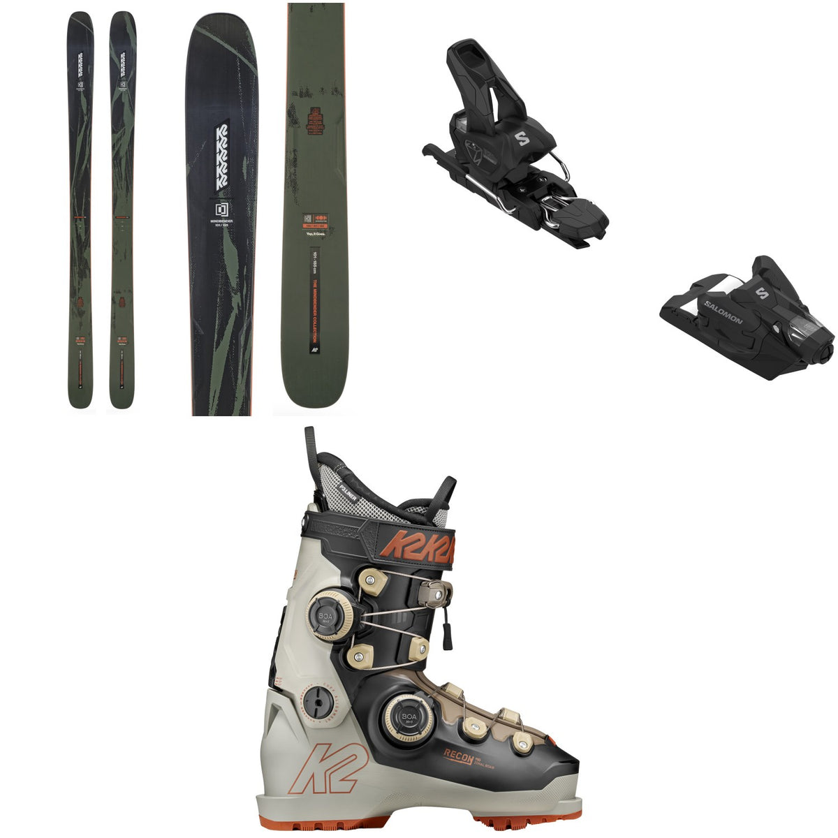 K2 Mindbender 101 Skis + Salomon Strive 12 GW Ski Bindings + K2 Recon 110 Zonal BOA Ski Boots 2027