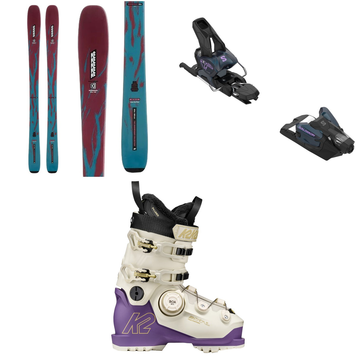 K2 Mindbender 90 W Skis + Salomon Strive 12 GW Ski Bindings + K2 Anthem 85 BOA Ski Boots - Women's 2027