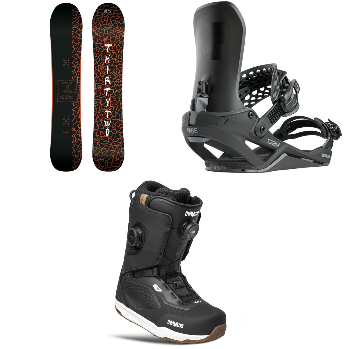 thirtytwo SNAFU Snowboard + T32M FASE Snowboard Bindings + TM-2 Double Boa Snowboard Boots 2027