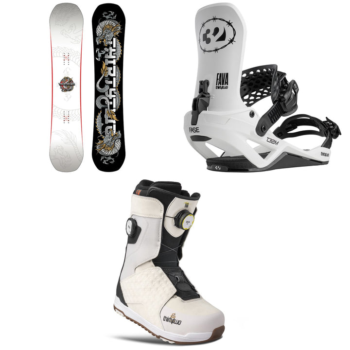 thirtytwo T32M Carbon Snowboard + T32M FASE Snowboard Bindings + Lashed Double Boa Snowboard Boots 2027