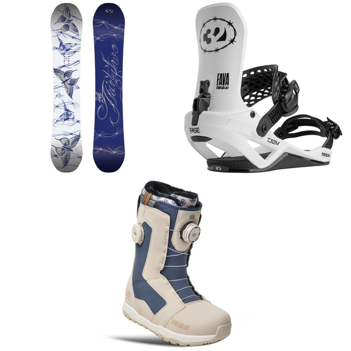 thirtytwo Gemini Snowboard + T32M FASE Snowboard Bindings + STW Double Boa x Luxton Snowboard Boots - Women's 2027