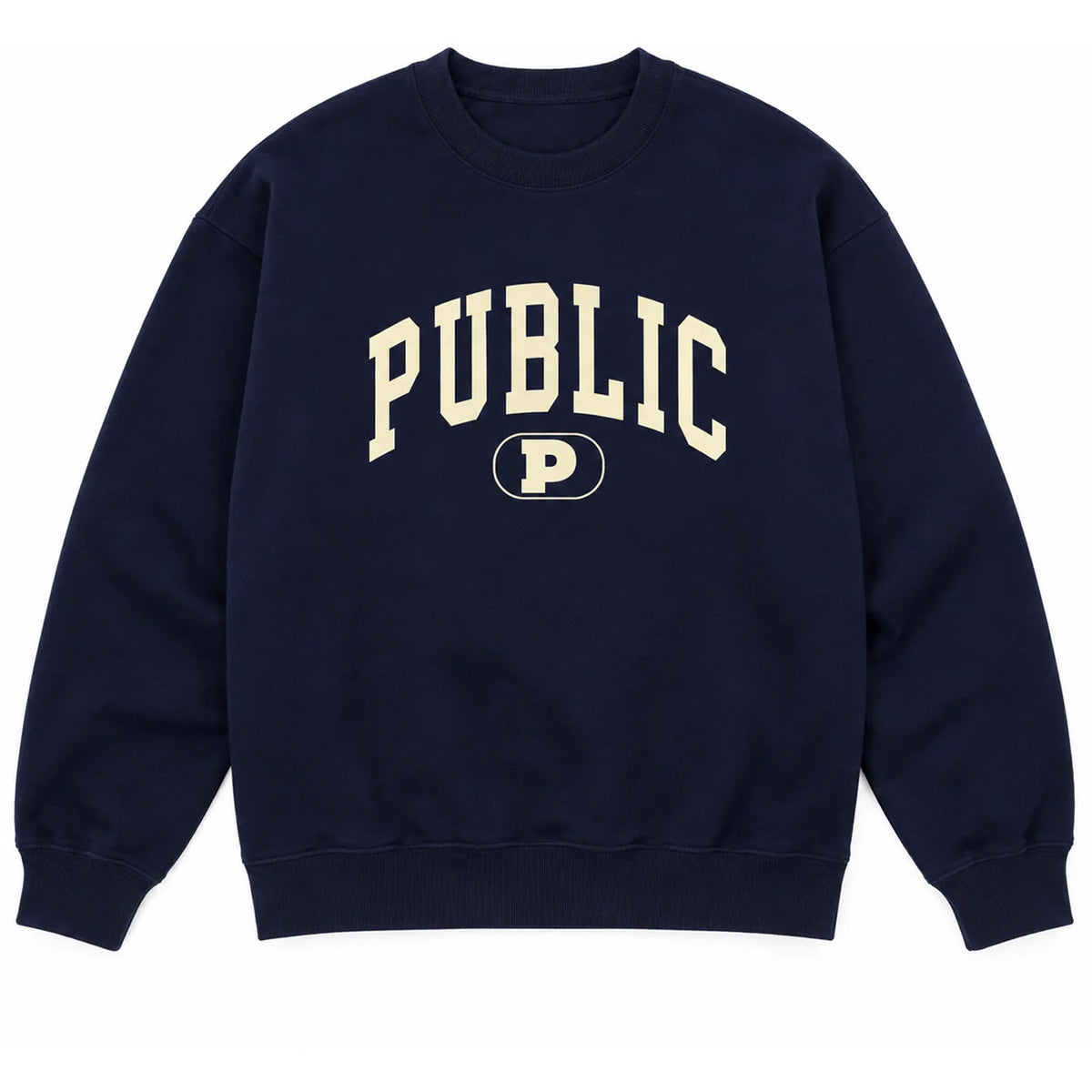 Public Snowboards Collegiate Cre Neck - Men's Navy
