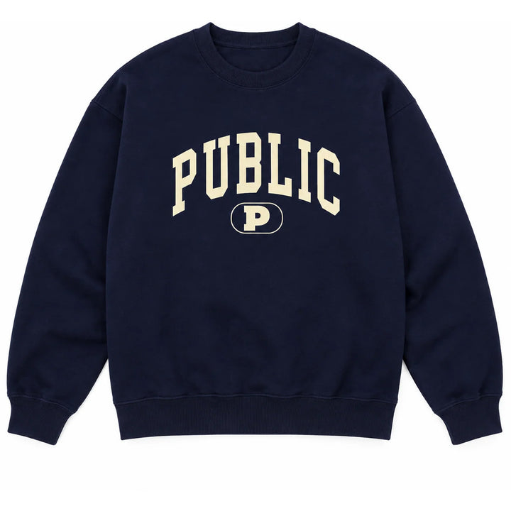 Public Snowboards Collegiate Cre Neck - Men's Navy