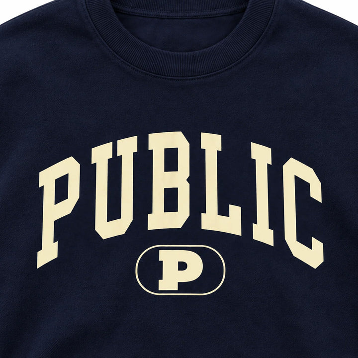 Public Snowboards Collegiate Cre Neck - Men's Navy