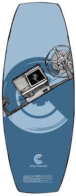 Cassette Linear Perspective Wakeskate with Grip Tape 2003
