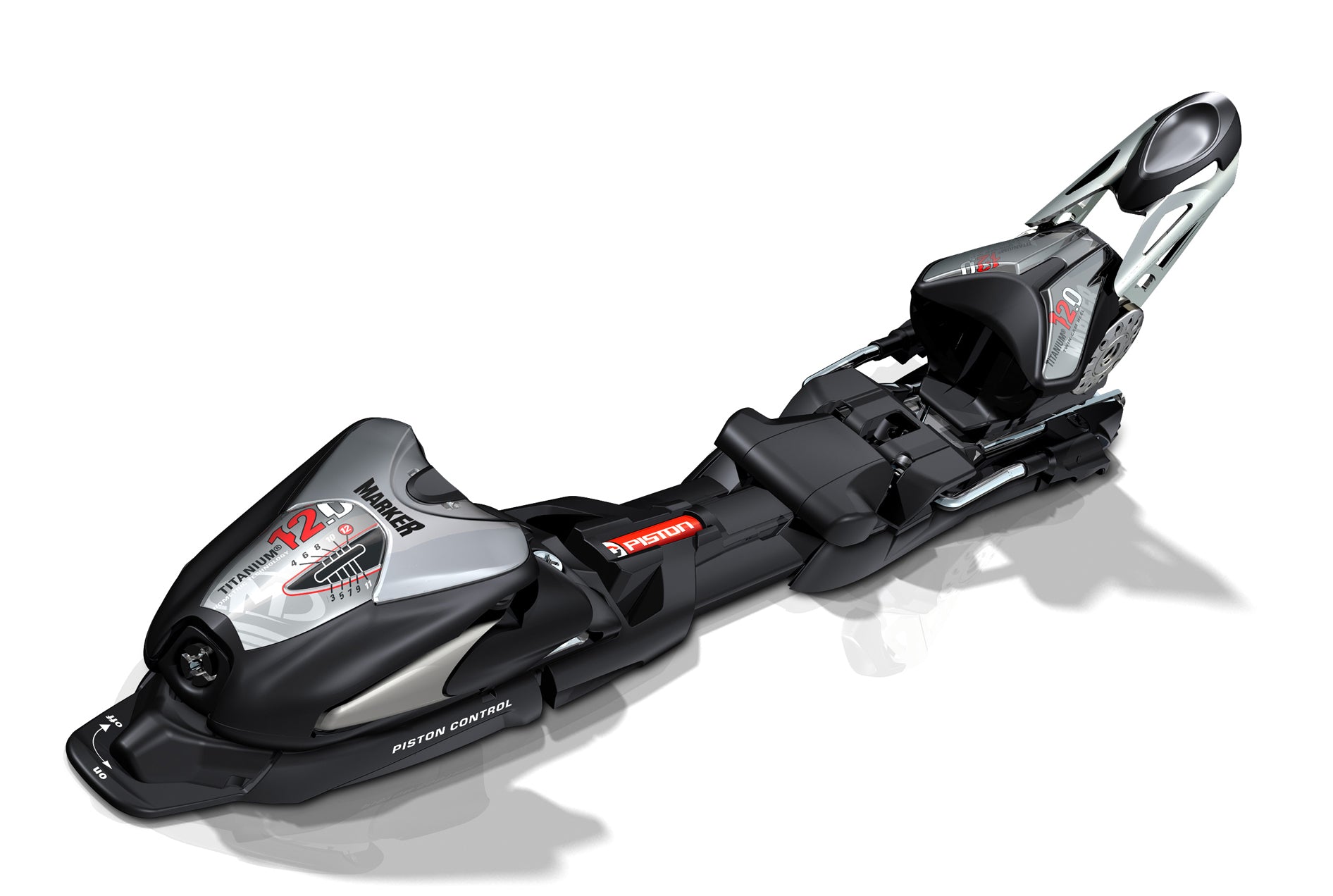 Marker Titanium 12.0 Piston Control (110mm Brake) Ski Bindings