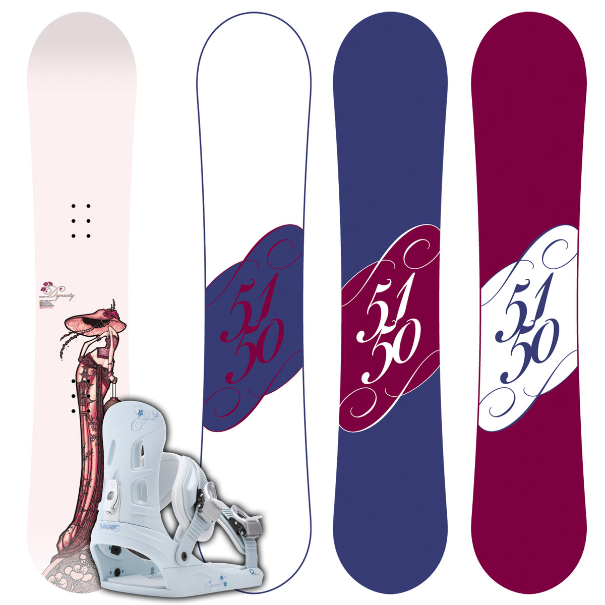 5150 Dynasty Snowboard + FF Empress M Binding - Women's 2007