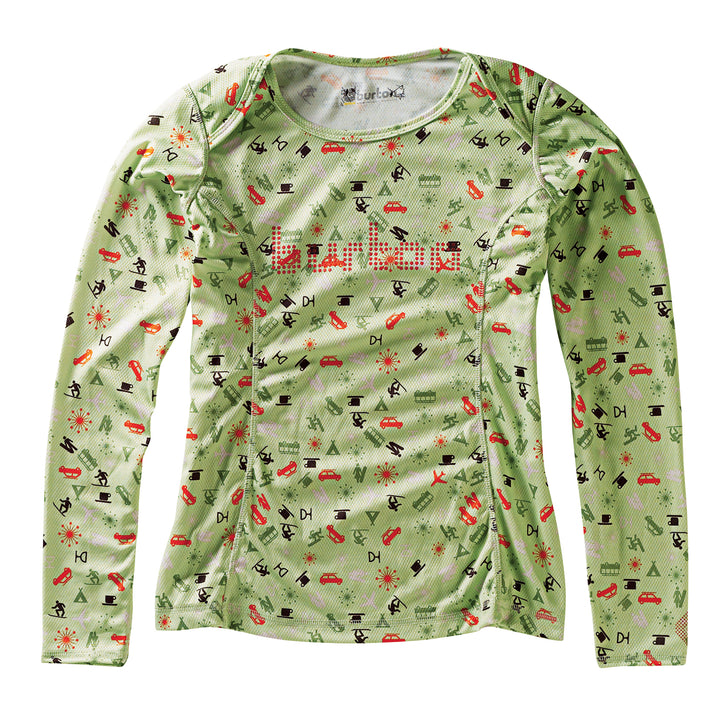 Burton Outlast Midweight Crew - Women's Snowblower Print Green Glass