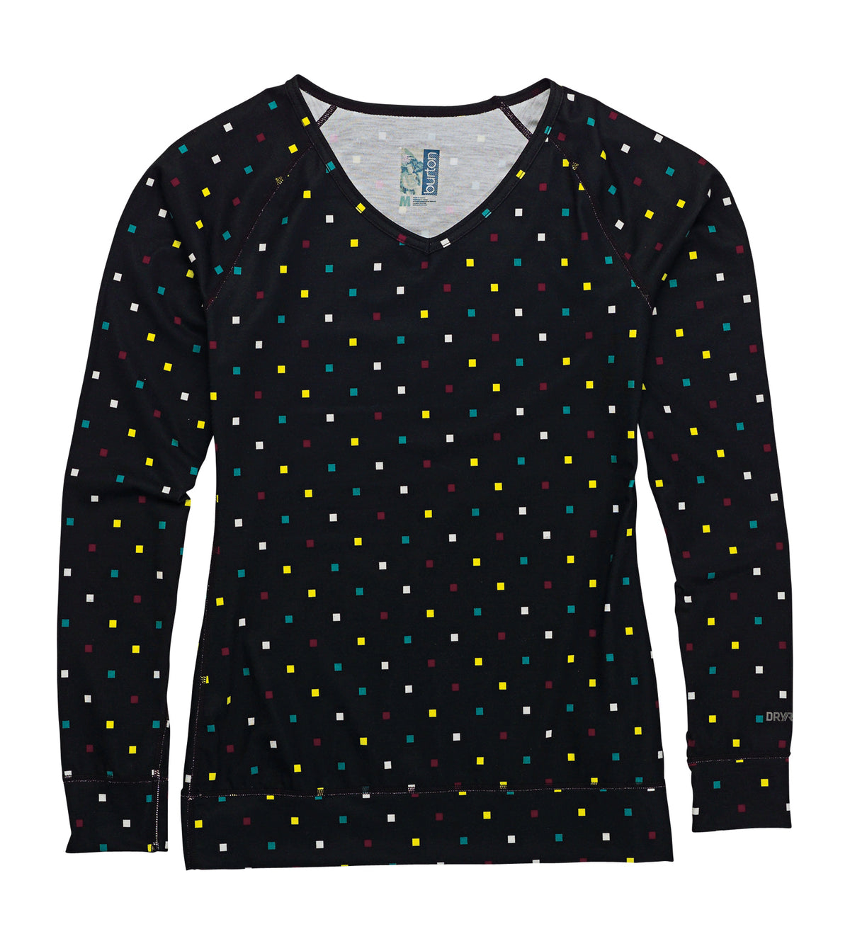Burton Midweight V-Neck Baselayer Top - Women's Black Polka Squares