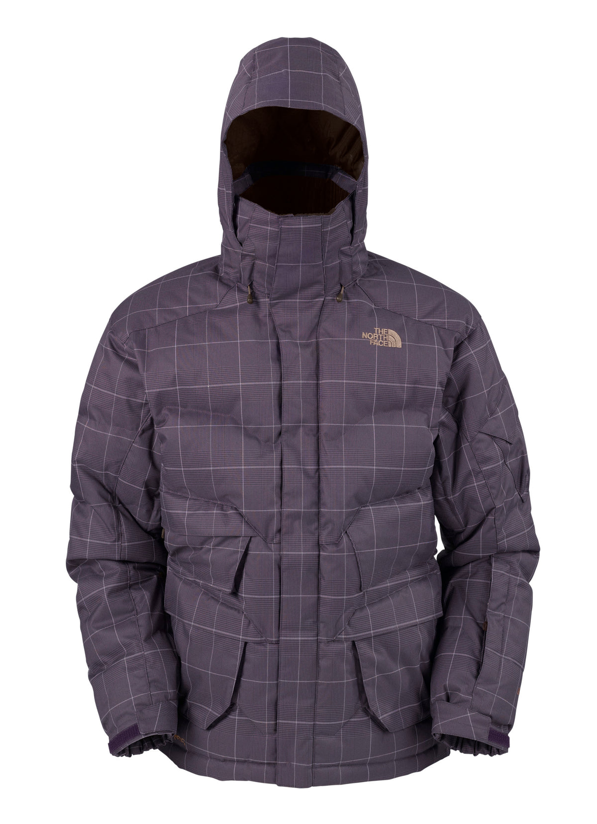 The North Face Cryptic Verdi Plaid Down Jacket Poison Pen Purple
