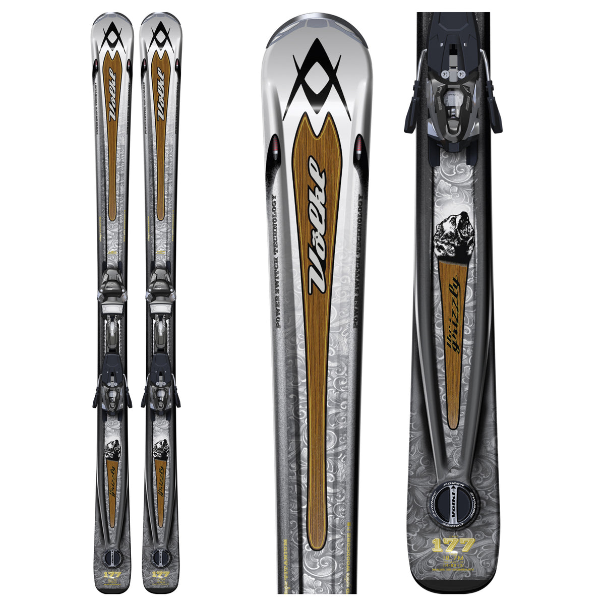 Volkl The Grizzly Skis + Marker Ipt Wide Ride 14.0 D Bindings 2010