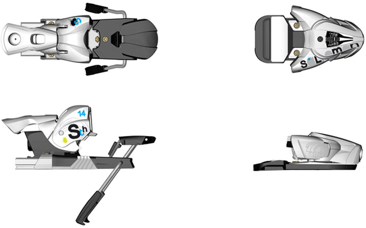 Salomon STH 14 Ski Binding (90mm Brake) 2010 White