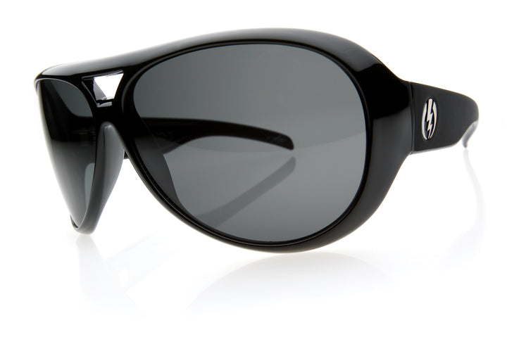Electric Gauge Polarized Sunglasses Gloss Black/Grey Poly Polar