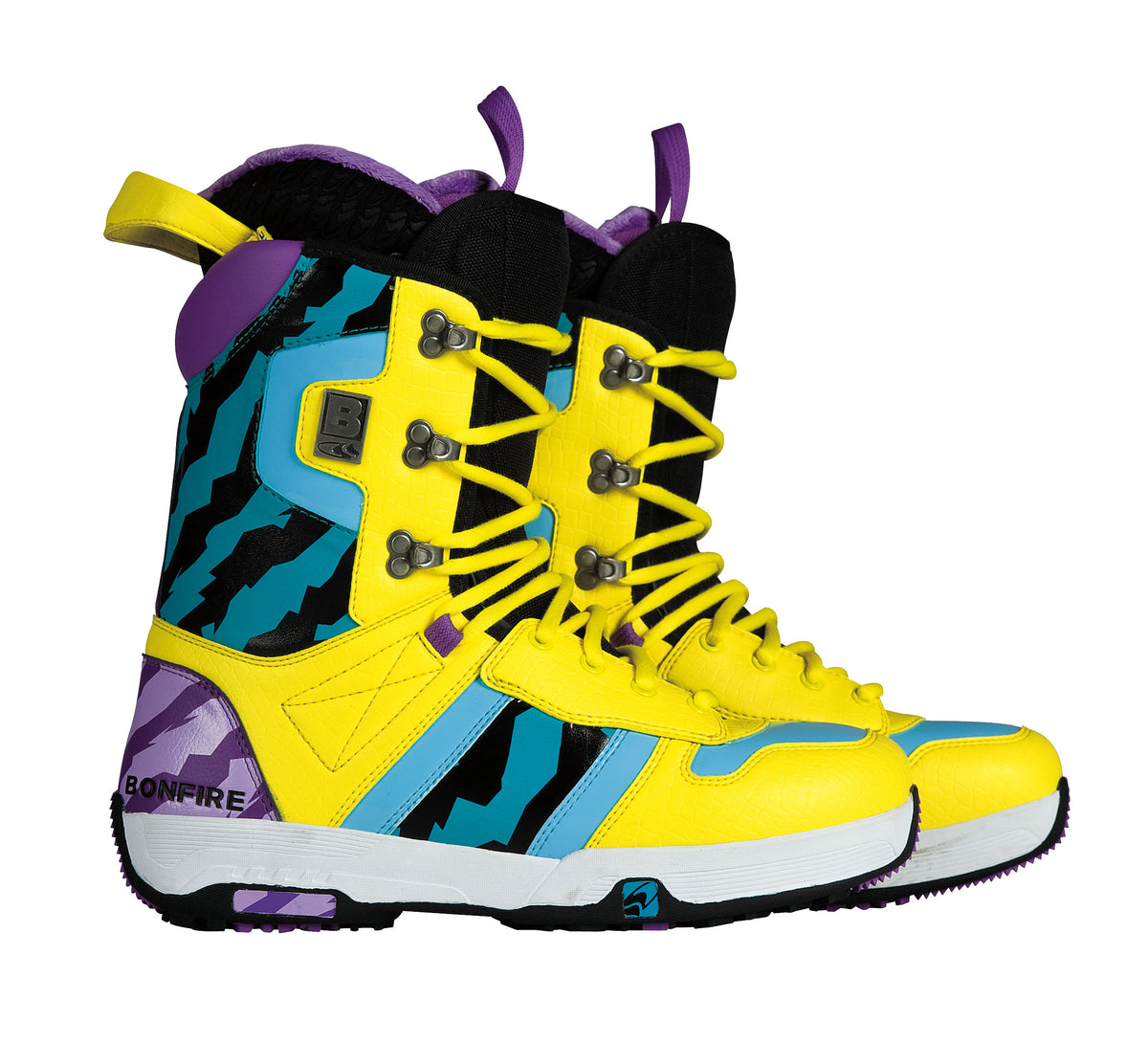 Bonfire Bolt Snowboard Boots 2010 Blue/Yellow/Amethyst