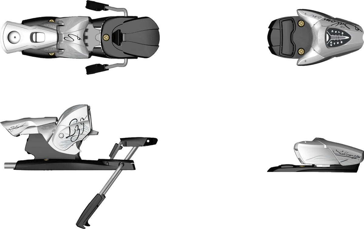 Salomon LZ 9 Ski Bindings (80mm Brakes) - Women's 2010 Silver/White