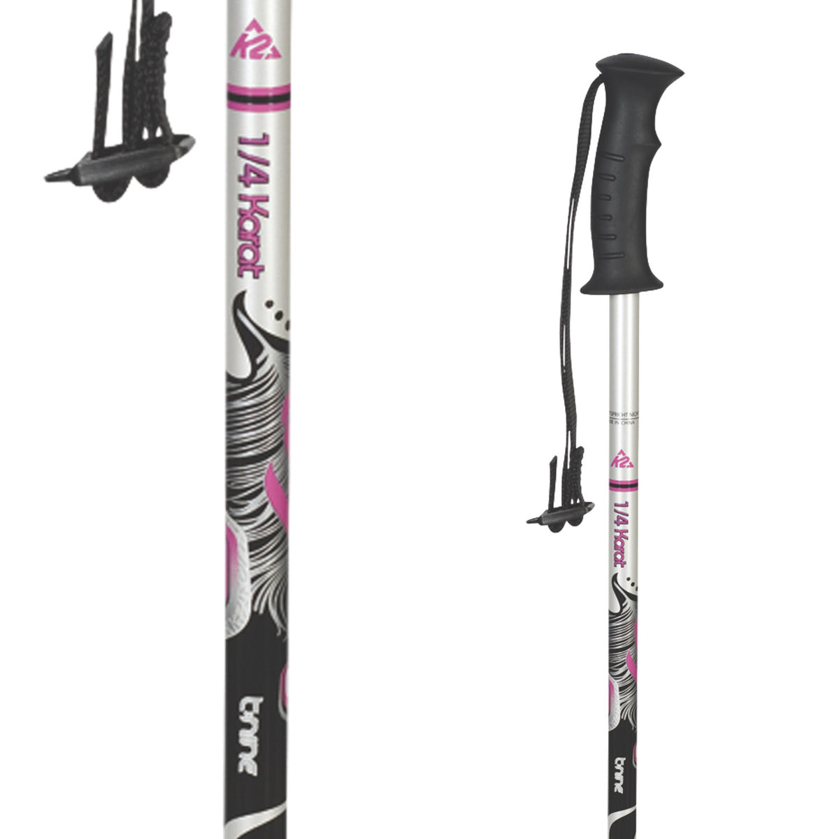 K2 1/4 Karat - Girl's Ski Poles 2010 Pearl