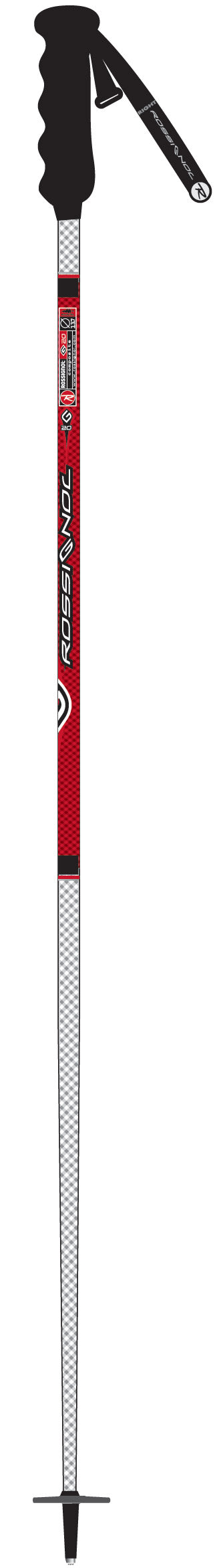 Rossignol G 20 Ski Poles 2010 Silver Red