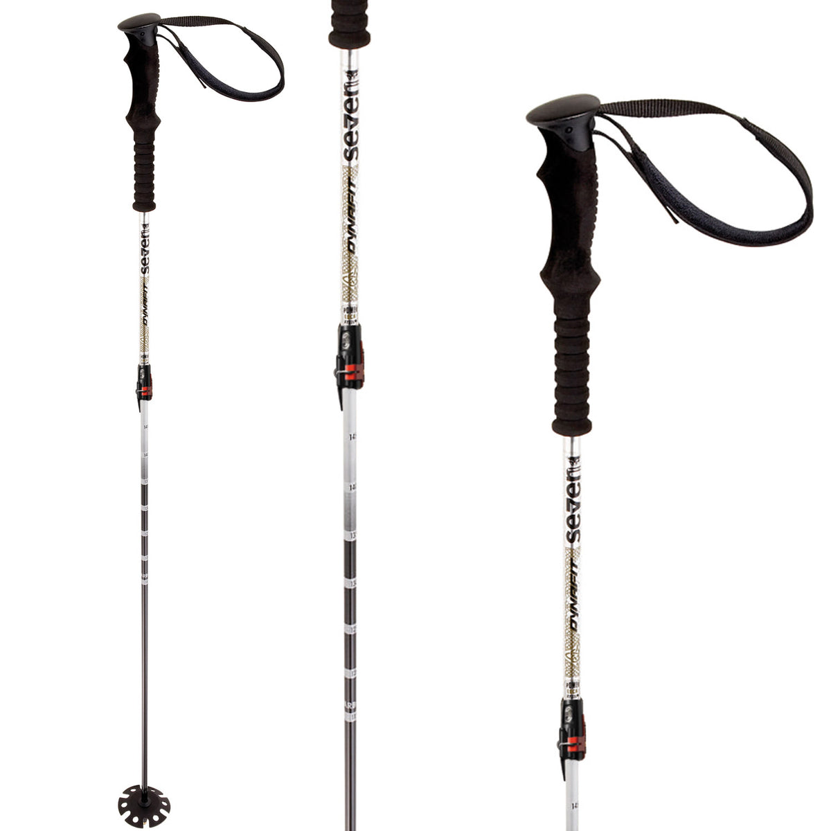 Dynafit Se7en Summits Carbon-Titanal Adjustable Ski Poles 2011 Brown/White