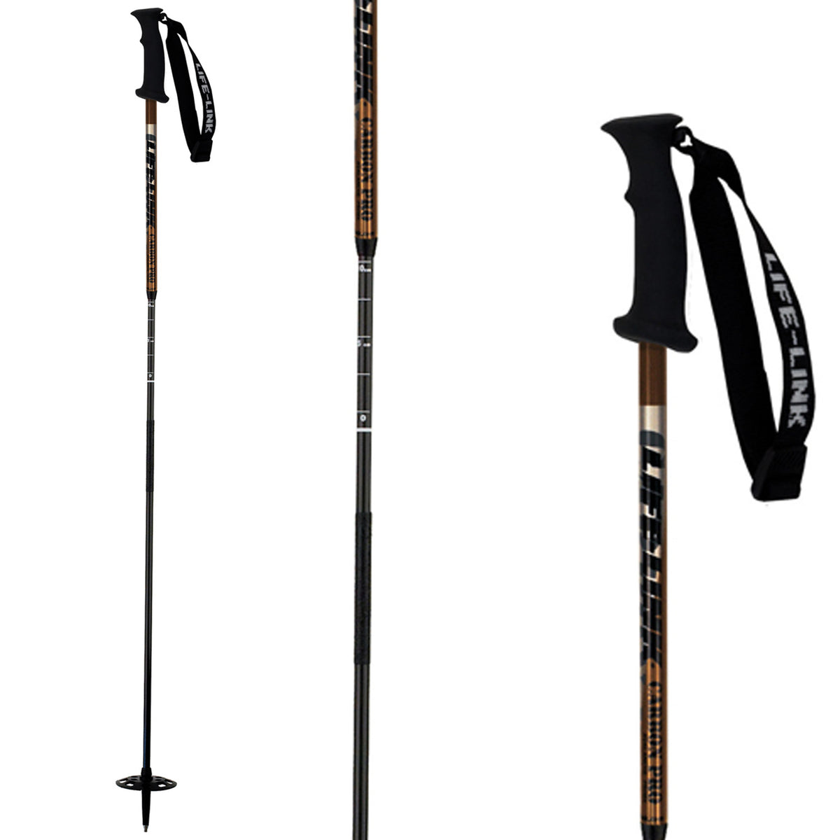 Life Link Carbon Pro Adjustable Ski Poles 2011 Sand