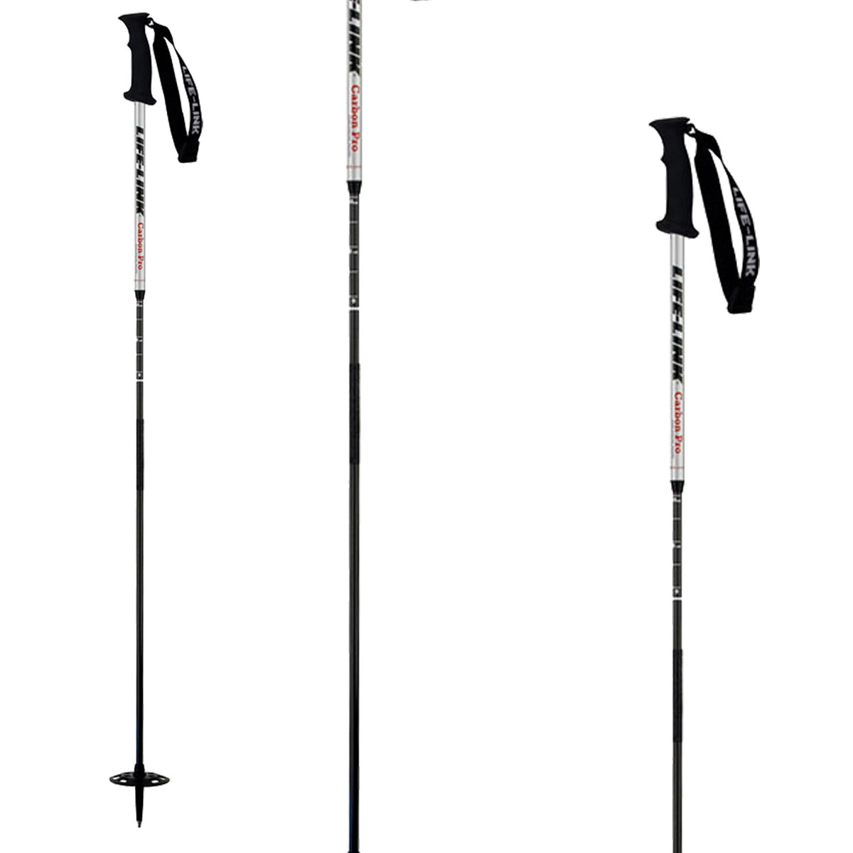 Life Link Carbon Pro Adjustable Ski Poles 2010 Silver