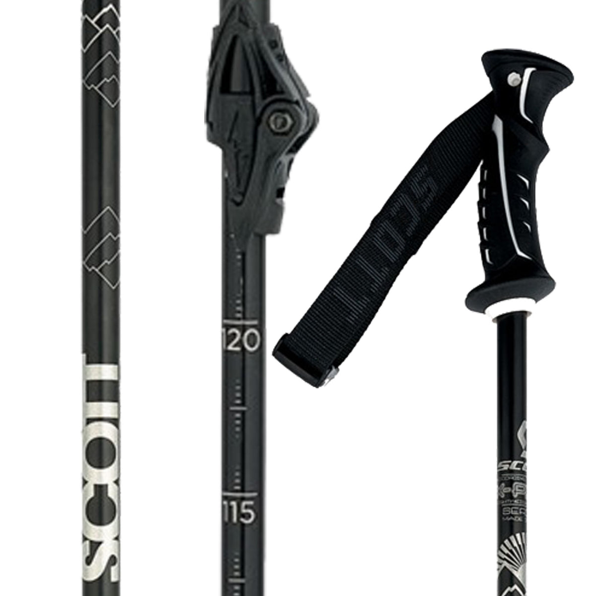 Scott X-Plor 2-Part 16 Adjustable Ski Poles 2011 Black