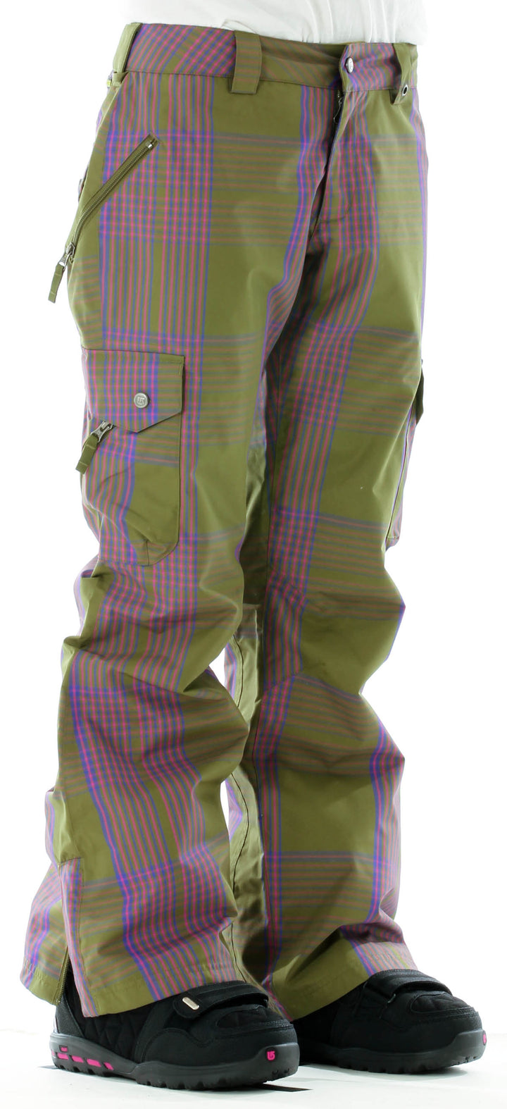 Burton GMP Lucky Pants - Women's Olive Yarn-Dyed Plaid