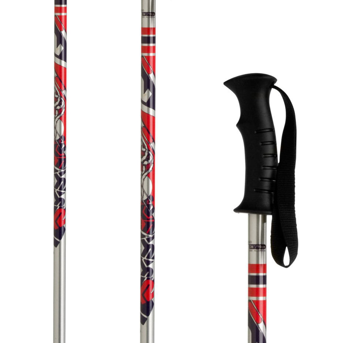 K2 2 Stroke - Boy's Ski Poles 2011 Brushed Aluminum