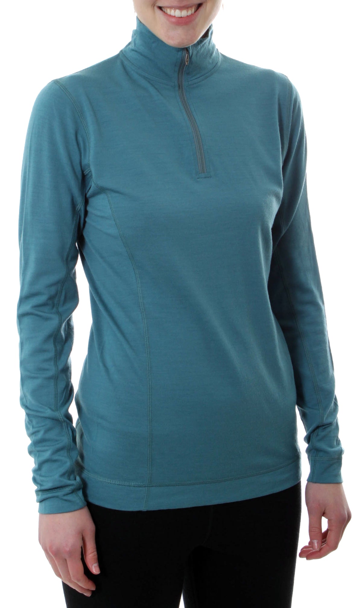 Smartwool Lightweight Zip Long Sleeve T - Women's Aegean