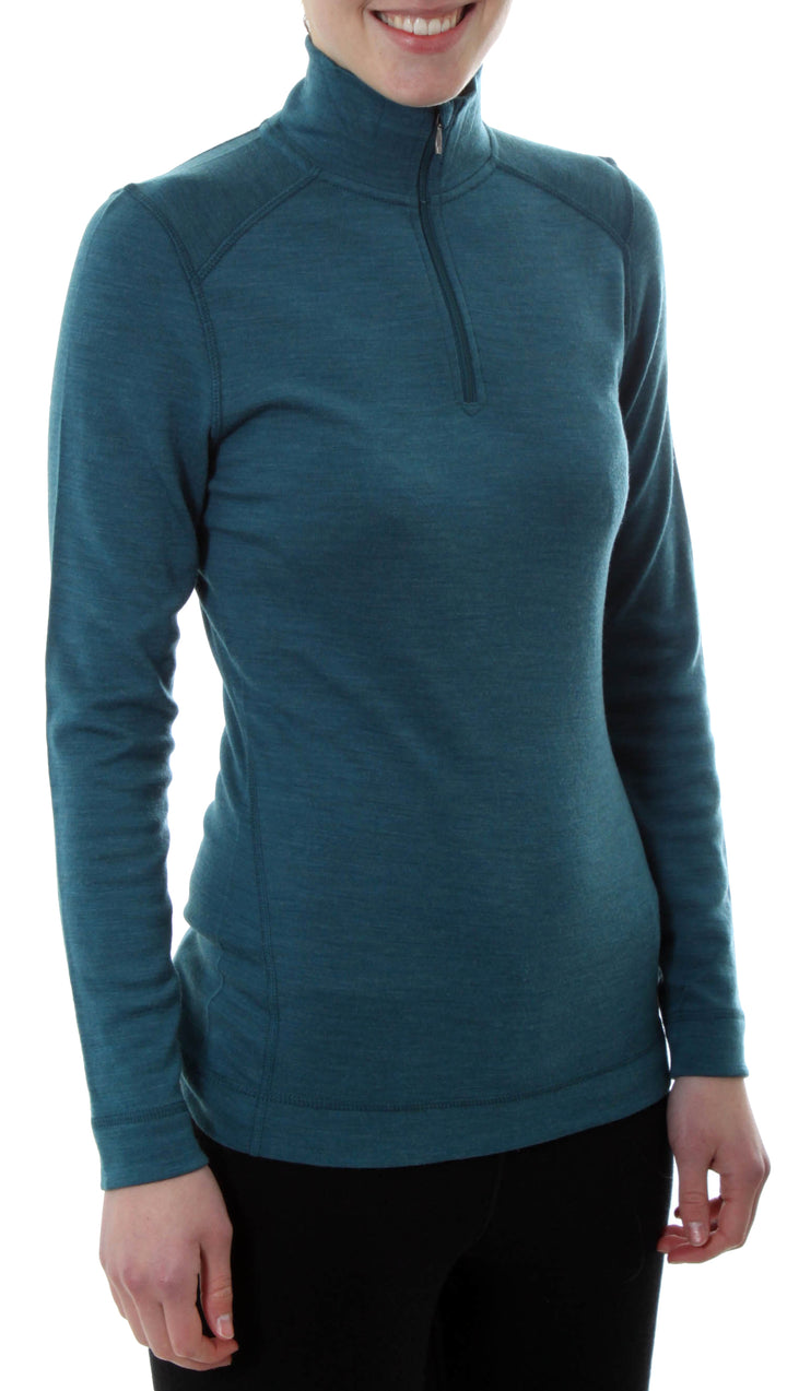 Smartwool Midweight Zip Long Sleeve T - Women's Aegean Heather