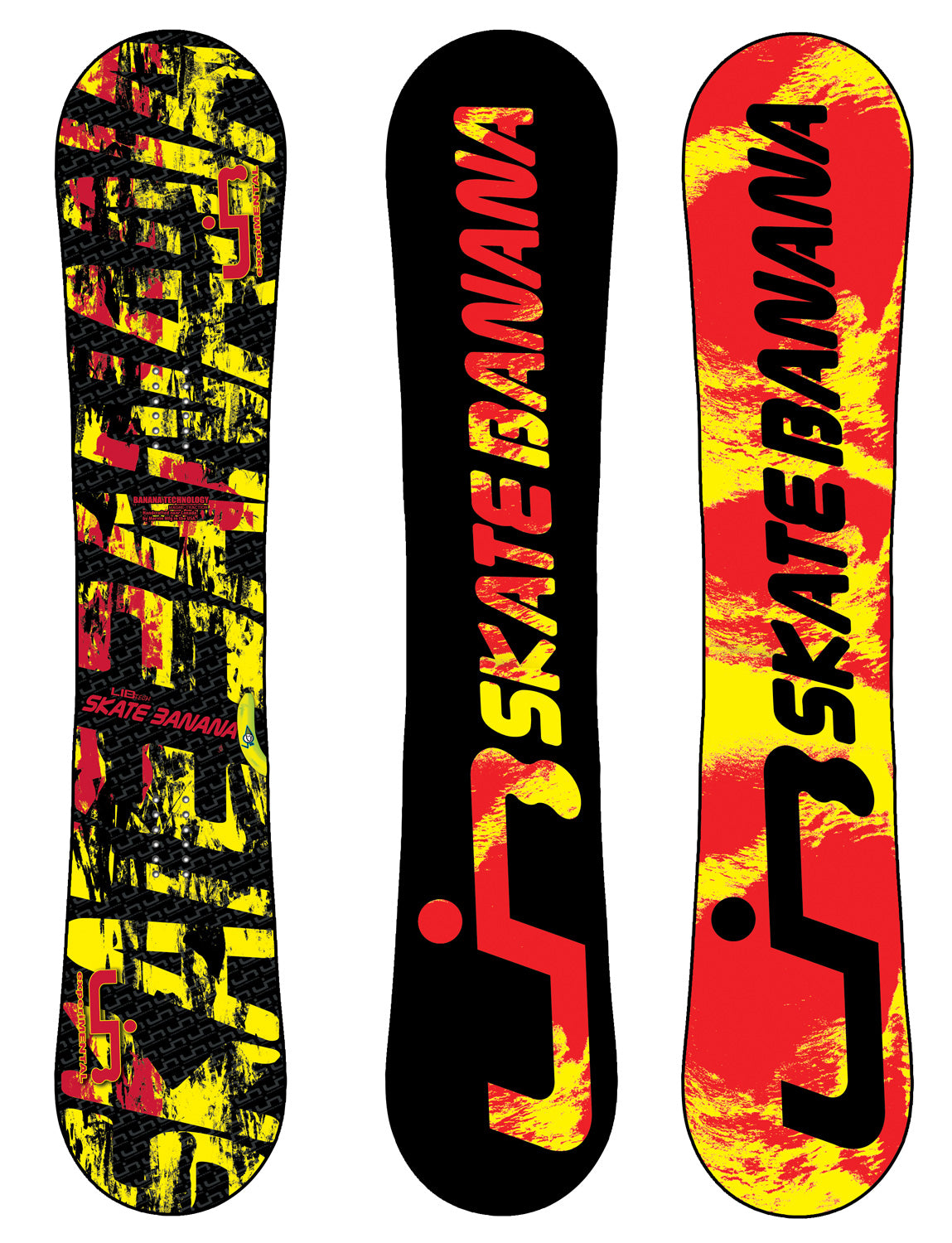 Lib Tech Skate Banana BTX Wide Banana Rocker (Yellow/Red) Snowboard 2011