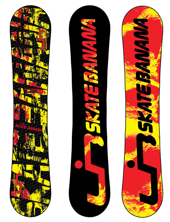Lib Tech Skate Banana BTX Wide Banana Rocker (Yellow/Red) Snowboard 2011