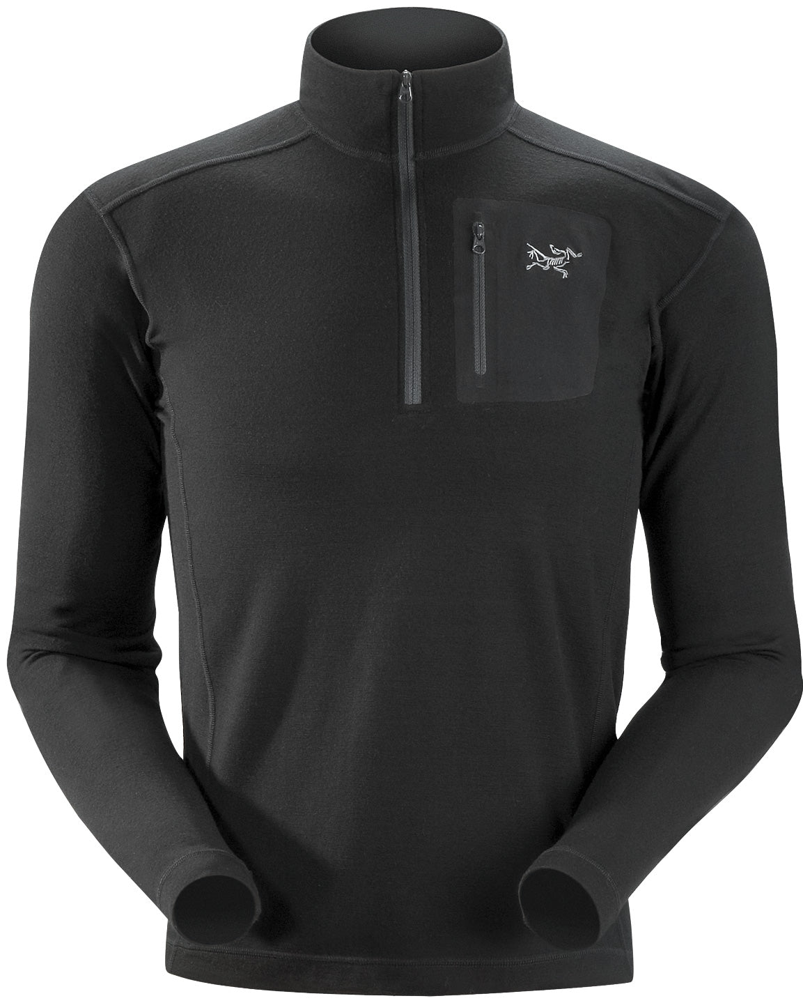 Arc'teryx Rho LTW Zip Neck Baselayer Top Black