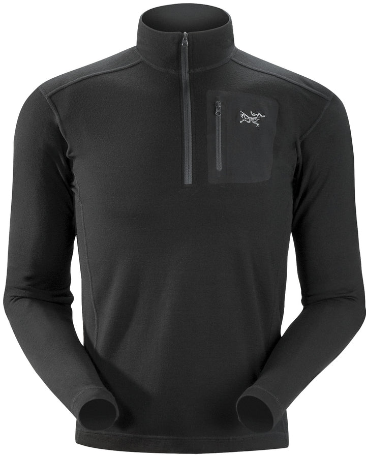 Arc'teryx Rho LTW Zip Neck Baselayer Top Black