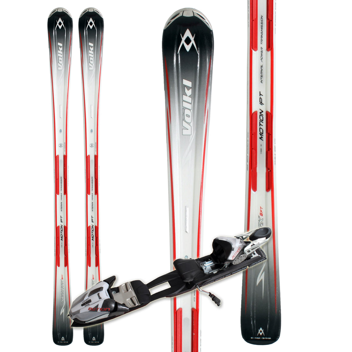 Volkl Tigershark 8 Foot Skis + iPT 11.0 TC Bindings 2011